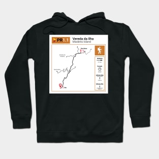 Madeira Island PR1.1 VEREDA DA ILHA trail map Hoodie